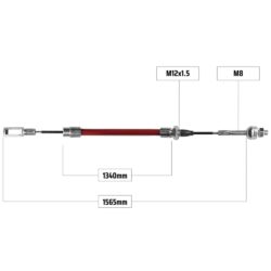 Cablu frână pentru AL-KO 1565/1340 mm – ochet 15x7 mm + filet M12/M8, NB PARTS